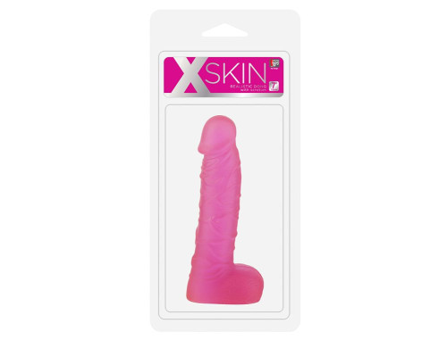 Розовый фаллоимитатор XSKIN 7 PVC DONG TRANSPARENT PINK - 18 см.