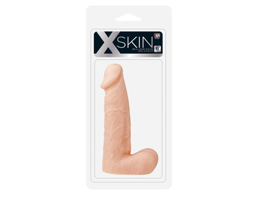 Телесный фаллоимитатор XSKIN 6 PVC DONG FLESH - 15,2 см.