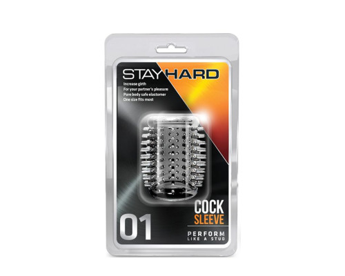 Прозрачная насадка с шипами STAY HARD COCK SLEEVE 01 CLEAR