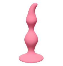 Розовая анальная пробка Curved Anal Plug Pink - 12,5 см.