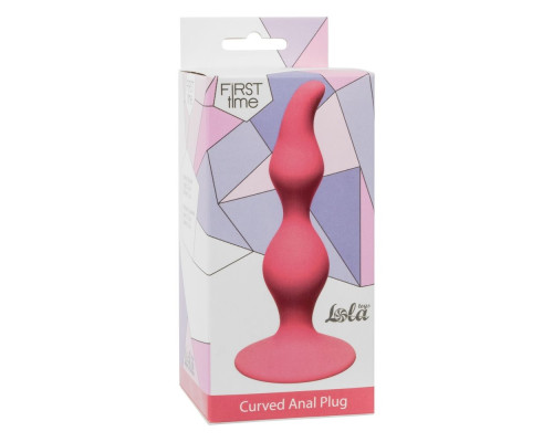 Розовая анальная пробка Curved Anal Plug Pink - 12,5 см.