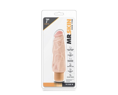 Рельефный вибратор-реалистик Dr. Skin Cock Vibe 9 - 17,8 см.