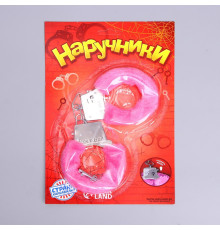 Металлические наручники с розовой плюшевой отделкой