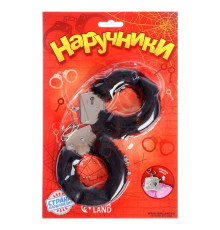 Металлические наручники с черной плюшевой отделкой