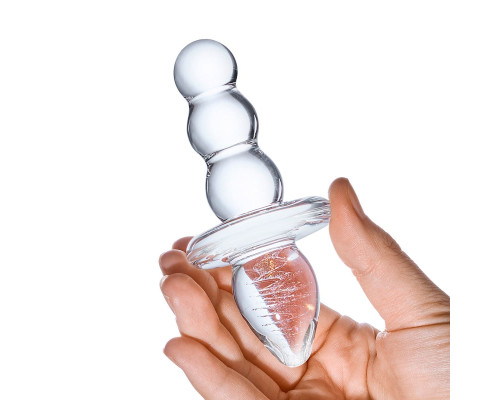 Двусторонняя стеклянная анальная пробка Titus