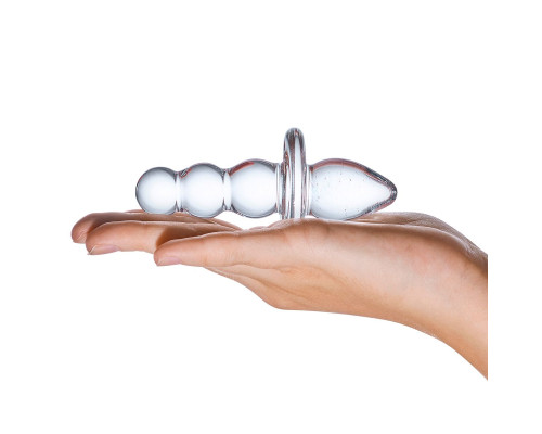 Двусторонняя стеклянная анальная пробка Titus