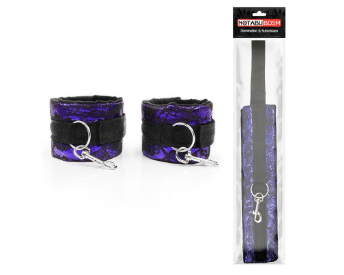 Фиолетово-черные наручники с карабинами