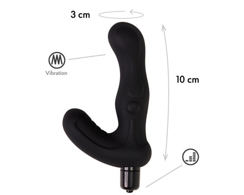 Черный вибромассажер простаты Titan - 15 см.