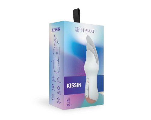 Белый вибратор с тремя лепестками Kissin