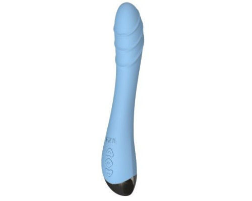 Голубой изогнутый вибратор Altas - 21 см.