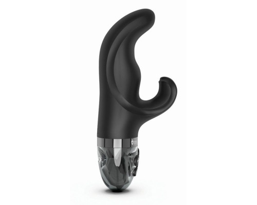 Черный вибратор-кролик с электростимуляцией Hop Hop Bob - 16 см.