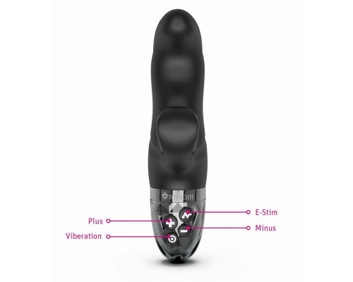 Черный вибратор-кролик с электростимуляцией Hop Hop Bob - 16 см.