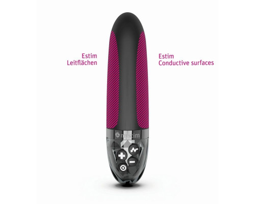 Черный вибратор с электростимуляцией Sleak Freak - 14 см.