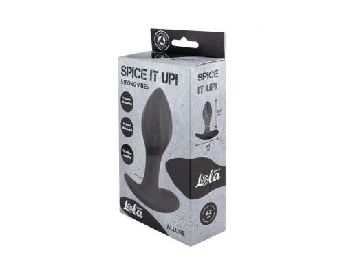 Черная перезаряжаемая анальная вибропробка Allure - 10,3 см.