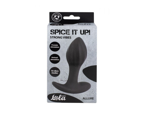 Черная перезаряжаемая анальная вибропробка Allure - 10,3 см.