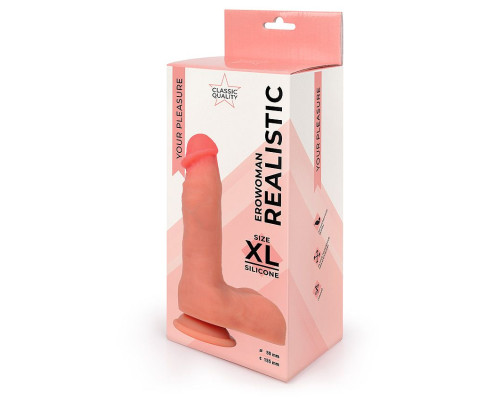 Телесный фаллоимитатор на присоске Erowoman Realistic