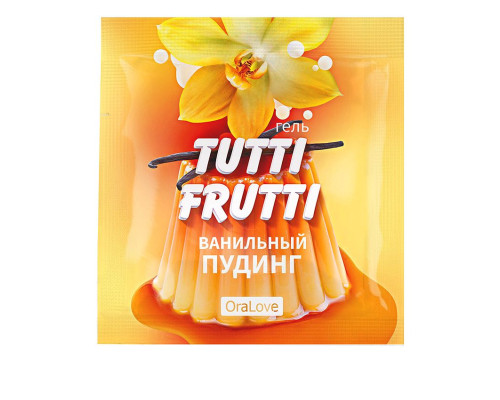 Саше гель-смазки Tutti-frutti со вкусом ванильного пудинга - 4 гр.