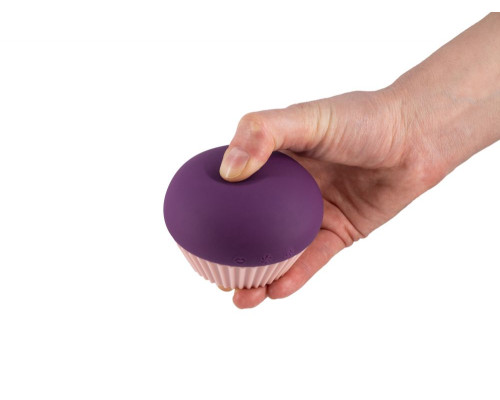 Фиолетовый вакуум-волновой вибратор в форме капкейка