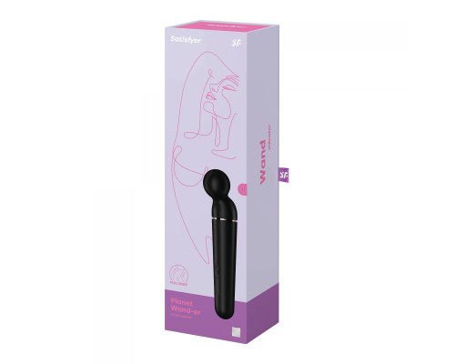 Черный вибромассажер Planet Wand-er