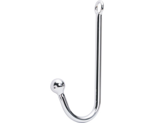 Серебристый анальный крюк с одним шариком