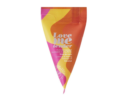 Съедобное согревающее массажное масло Love Me Tender Cocos с ароматом кокоса - 10 мл.