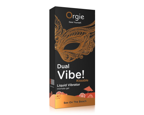 Съедобный гель Dual Vibe Sex On The Beach с эффектом вибрации и вкусом коктейля «секс на пляже» - 15 мл.