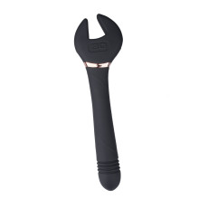 Черный двусторонний вибратор Key Control Massager Wand в форме гаечного ключа