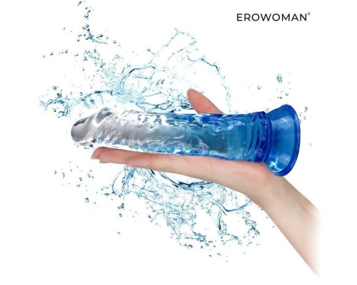 Синий гибкий фаллоимитатор - 20,5 см.