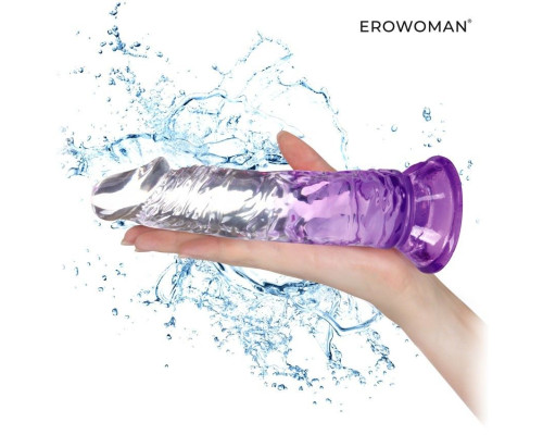 Фиолетовый гибкий фаллоимитатор - 18,5 см.