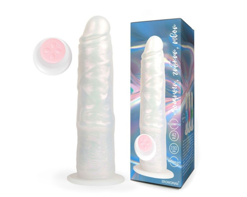 Белый вибратор-реалистик со световыми эффектами - 20,5 см.