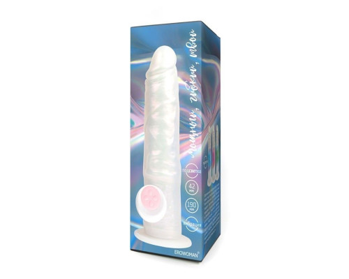 Белый вибратор-реалистик со световыми эффектами - 20,5 см.
