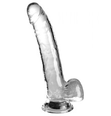 Прозрачный фаллоимитатор с мошонкой на присоске 9’’ Cock with Balls - 24,8 см.