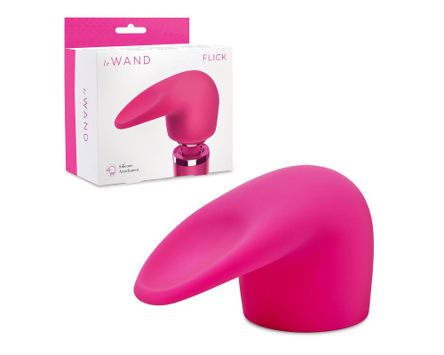 Розовая насадка на wand-вибратор для имитации орального секса Flick