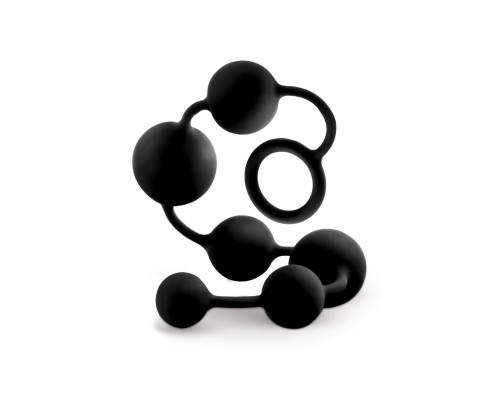 Черная анальная цепочка Black Anal Beads - 40,6 см.