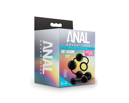 Черная анальная цепочка Black Anal Beads - 40,6 см.