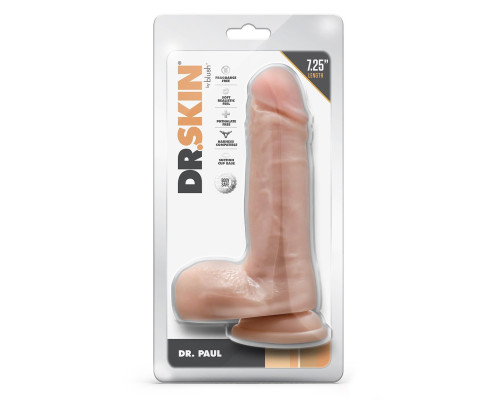Телесный фаллоимитатор Dr. Paul - 18,4 см.