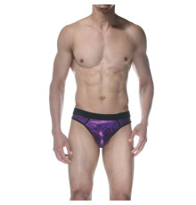 Фиолетовые блестящие мужские трусы-стринги