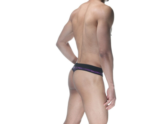 Фиолетовые блестящие мужские трусы-стринги