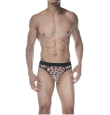 Мужские трусы-стринги с леопардовым принтом
