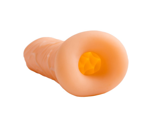 Телесный фаллоудлинитель Extra Size Bubbles - 15,5 см.