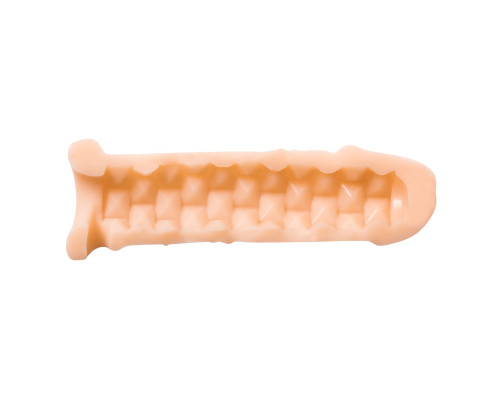 Телесный фаллоудлинитель Extra Size Bubbles - 15,5 см.