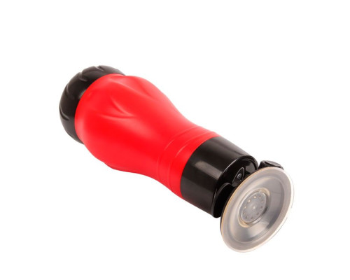 Красный мастурбатор-вагина Flora с присоской в основании