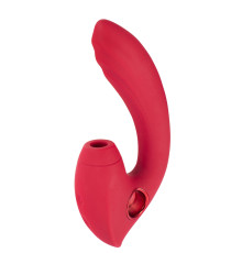 Красный вибратор с вакуум-волновым стимулятором клитора Grace