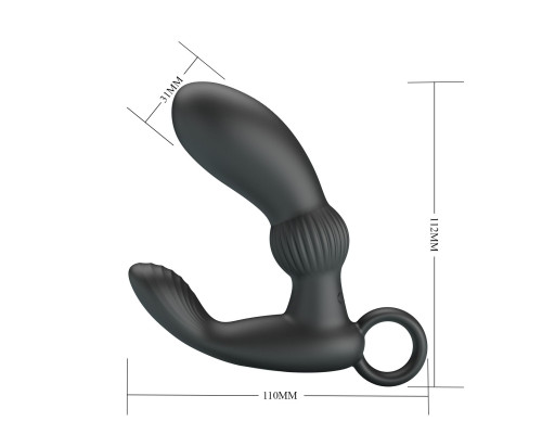 Черный вибромассажёр для массажа простаты Cayla - 11,2 см.