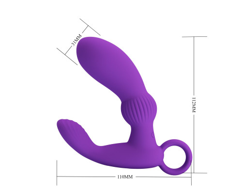 Фиолетовый вибромассажёр для массажа простаты Cayla - 11,2 см.