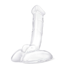 Стеклянный фаллоимитатор на подставке 7,5’’ Rideable Standing Glass Cock With Stability Base - 19 см.