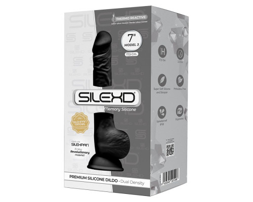 Черный фаллоимитатор Model 3 - 17,5 см.