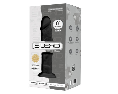 Черный фаллоимитатор на присоске Model 2 - 19,7 см.