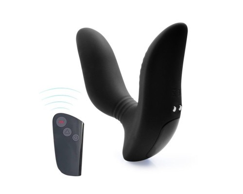 Черный вибромассажер простаты 3,5’’ Remote Control Curve P-spot Massager - 12 см.