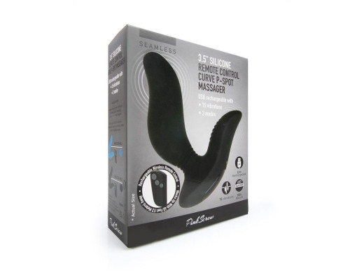 Черный вибромассажер простаты 3,5’’ Remote Control Curve P-spot Massager - 12 см.